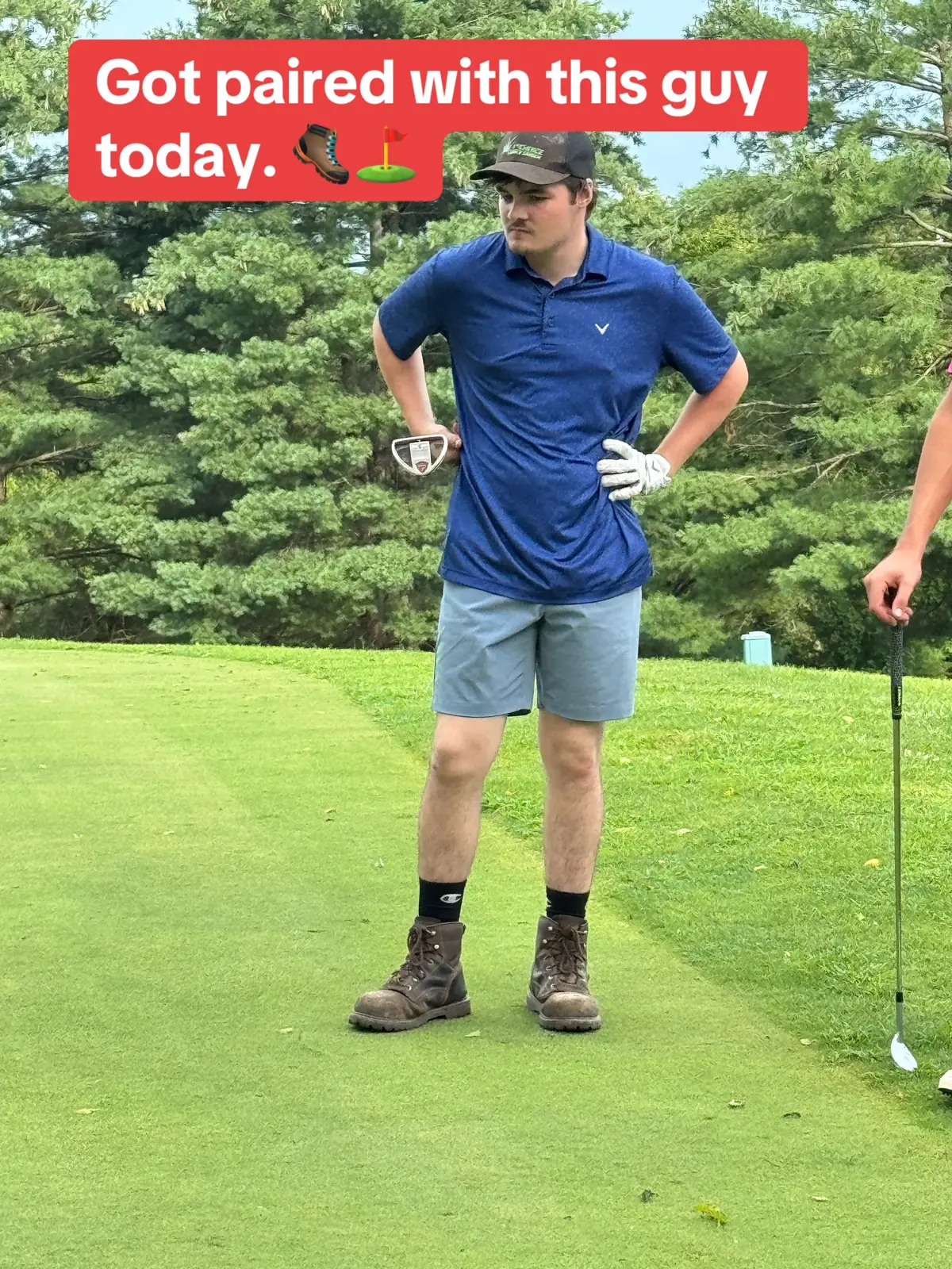 Got paired with Happy Gilmore’s son today. #golf #happygilmore #RyderCup 