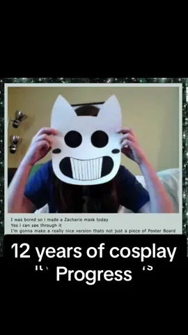 12 years ago I made my first Zacharie mask out of card board, sharpie, and some black mesh. I said in that post that I’d make a nicer version later. I soon realized I had no idea how to tackle mask making and I gave up.  I pretty much forgot about cosplaying OFF until the announcement of the remake, but then I knew it was time to try again. I can’t believe how much I’ve grown as an artist since then.  #off #offmortisghost #mortisghost #offgame #offgamecosplay #cosplay #zacharieoff #zachariecosplay 