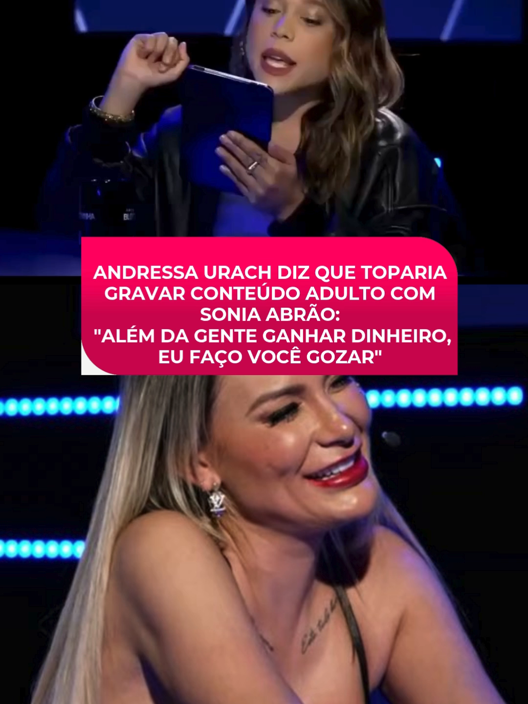 Na entrevista exibida nesta segunda-feira (21) no programa De Frente com Blogueirinha, Andressa Urach surpreendeu ao afirmar que toparia gravar conteúdo adulto com a jornalista Sonia Abrão.  A ex-modelo, que segue produzindo esse tipo de material, falou com bom humor sobre o tema e arrancou risadas da apresentadora. O vídeo rapidamente repercutiu nas redes sociais e dividiu opiniões. Assista ao trecho! 🎥🔥 Reprodução/ Youtube  #AndressaUrach #SoniaAbrão #DeFrenteComBlogueirinha #co #ls #Social1 #digital