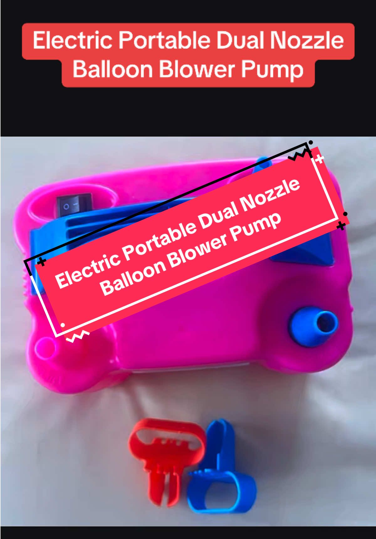 Electric Portable Dual Nozzle Balloon Blower Pump #electricballoonpump #balloonpump #balloonblower #balloon #balloons #partydecor #tiktokshopfinds #tiktokfinds #shoptiktok #tiktokshop #fyp 