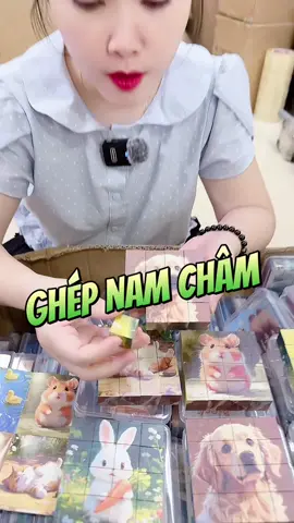 Ghép nam châm 1 hộp được 6 tranh luôn mẹ #vickidshop #mebimhiendai #mebimsuachamcon 
