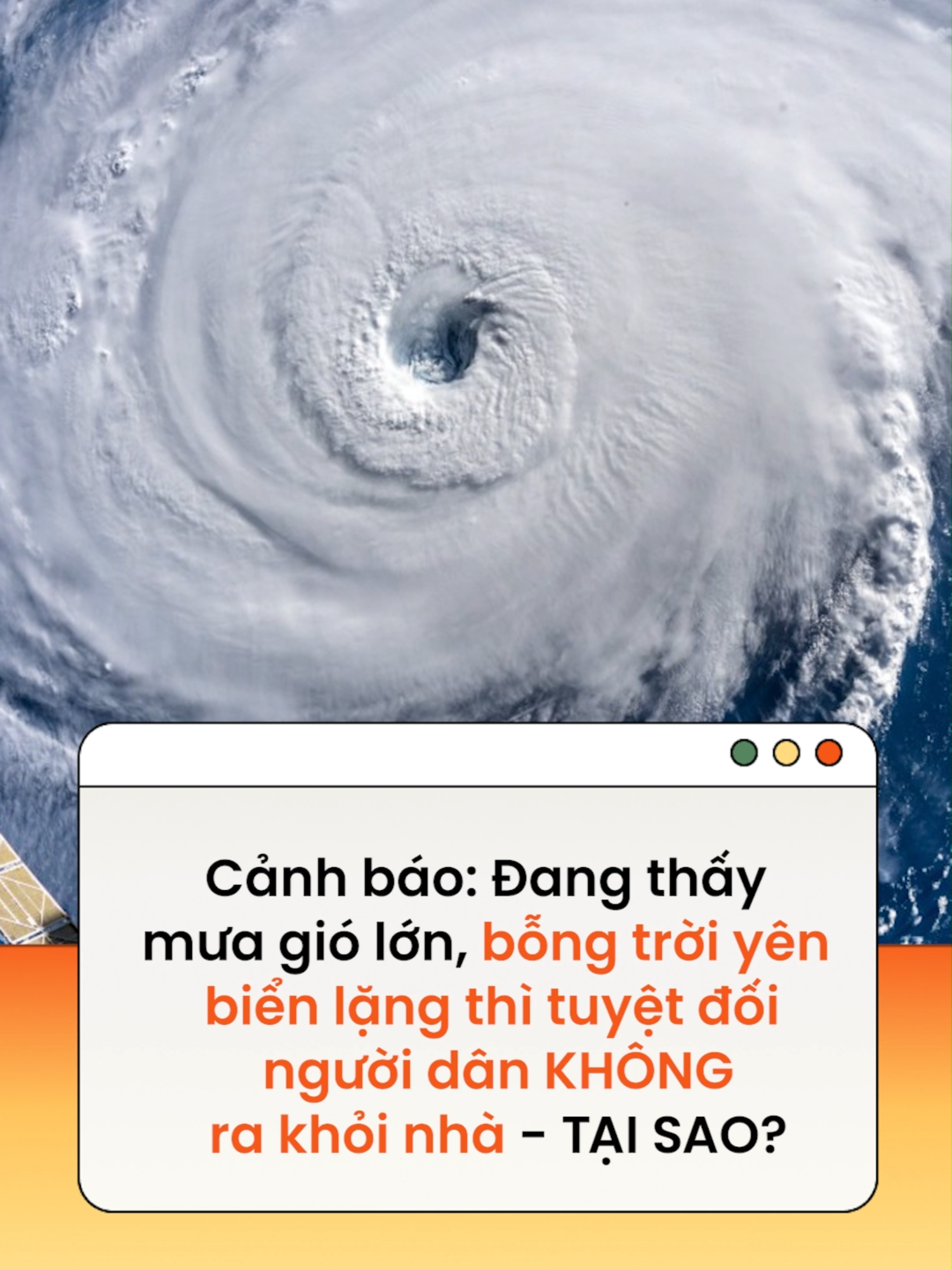 Khoảng lặng trong cơn bão là “cái bẫy” đáng sợ vì không có nghĩa là cơn bão đã đi qua. Vì vậy, người dân vẫn cần ở yên trong nhà hoặc nơi tránh bão #news #amm  Theo doisongphapluat.nguoiduatin.vn