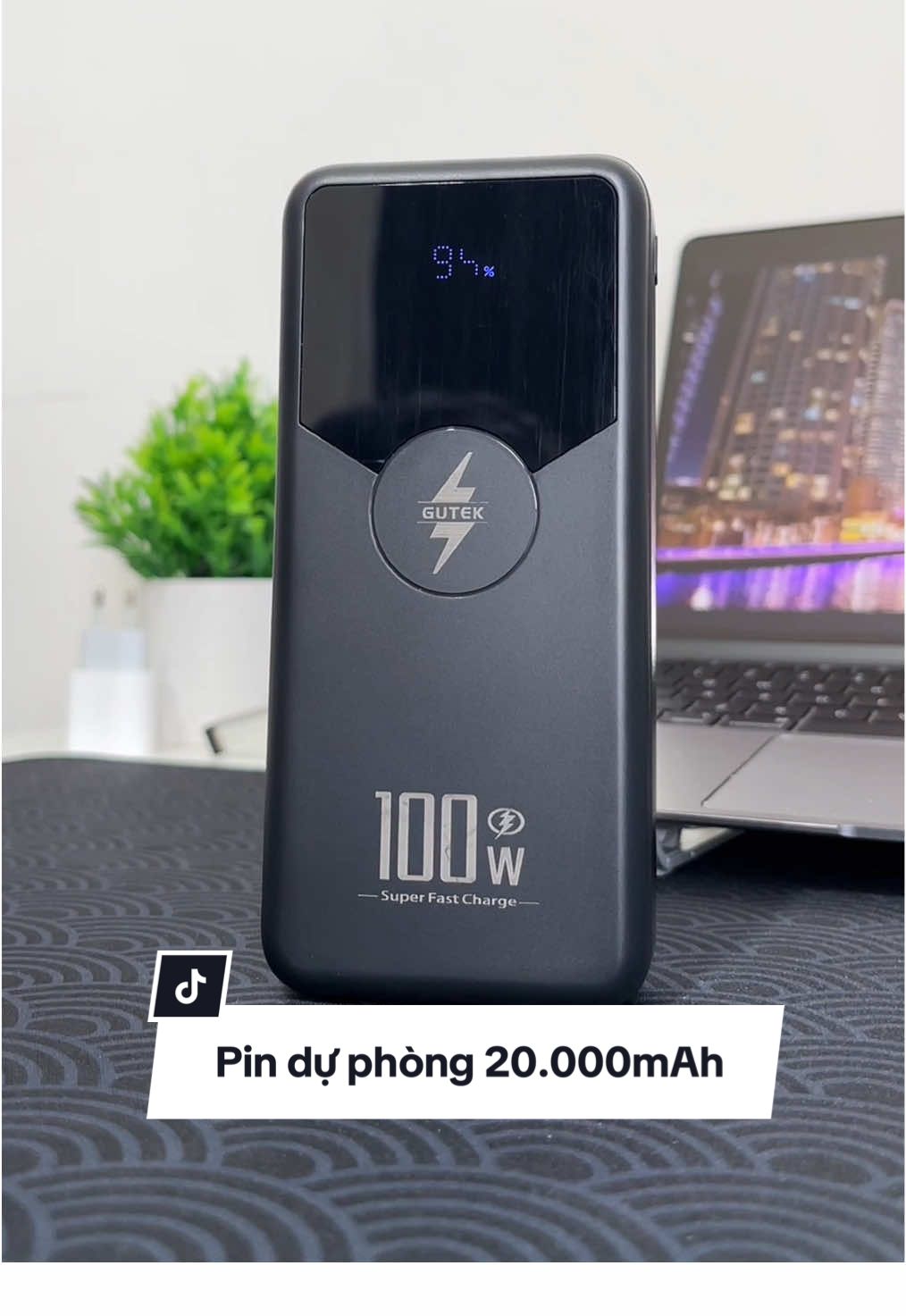 Pin sạc dự phòng Gutek 20.000mAh #sacduphong #sacduphong20000mah #review #viral #xuhuong 
