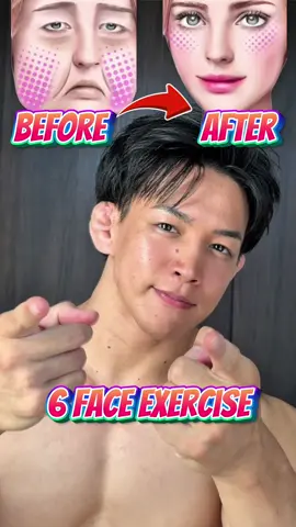 6 face exercise❗️ . . #face #faceexercise #exercise #fyp #おすすめ #おすすめにのりたい #バズる #Fitness #bodybuilding 