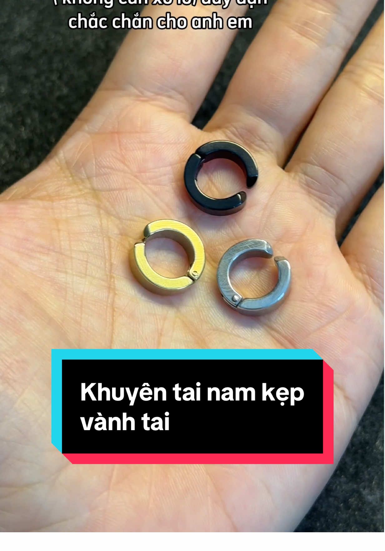 Khuyên tai nam kẹp vành tai. Phong cách cho anh em #khuyentainam #thoitrangnam #tiktokviral #setphukien #phongcachnamtinh 