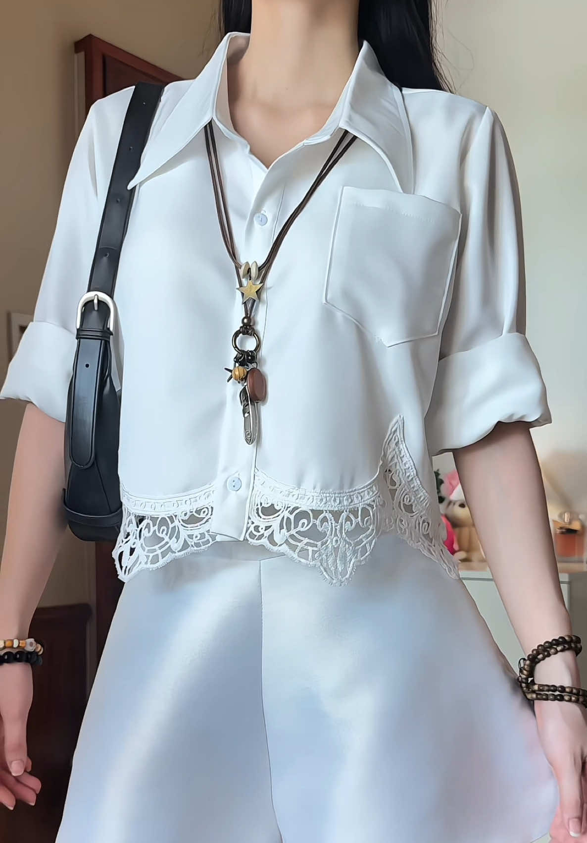 Sơ mi croptop phối ren siu xinh #somixinh #aosominu #somithietke #aocroptop #aokieu #aokieuhottrend #myoutfit #viralvideo #foryou #xuhuong 