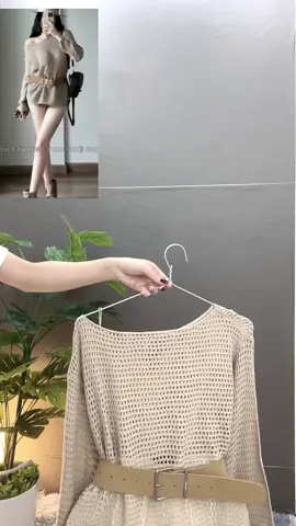 áo len lệch vai kèm đai #aolenlechvai #aoxinh #lendetkim #hot #xh 