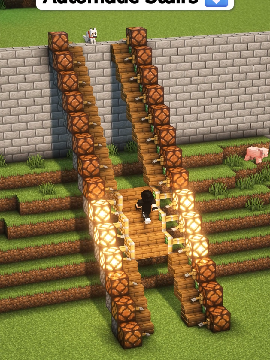 Minecraft Automatic Stairs ↕️ #Minecraft #minecrafttutorial #minecraftbuilding 