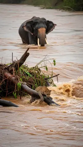 Elephant Saves Leopard Cub From Drowning! #rescue #animals #wildlife 