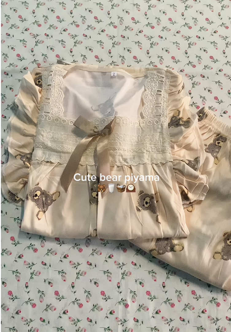comfy cute piyama,bahnnya adem love it !😣🤍 #piyama #piyamaset #homeoutfits #fyp #foryou 