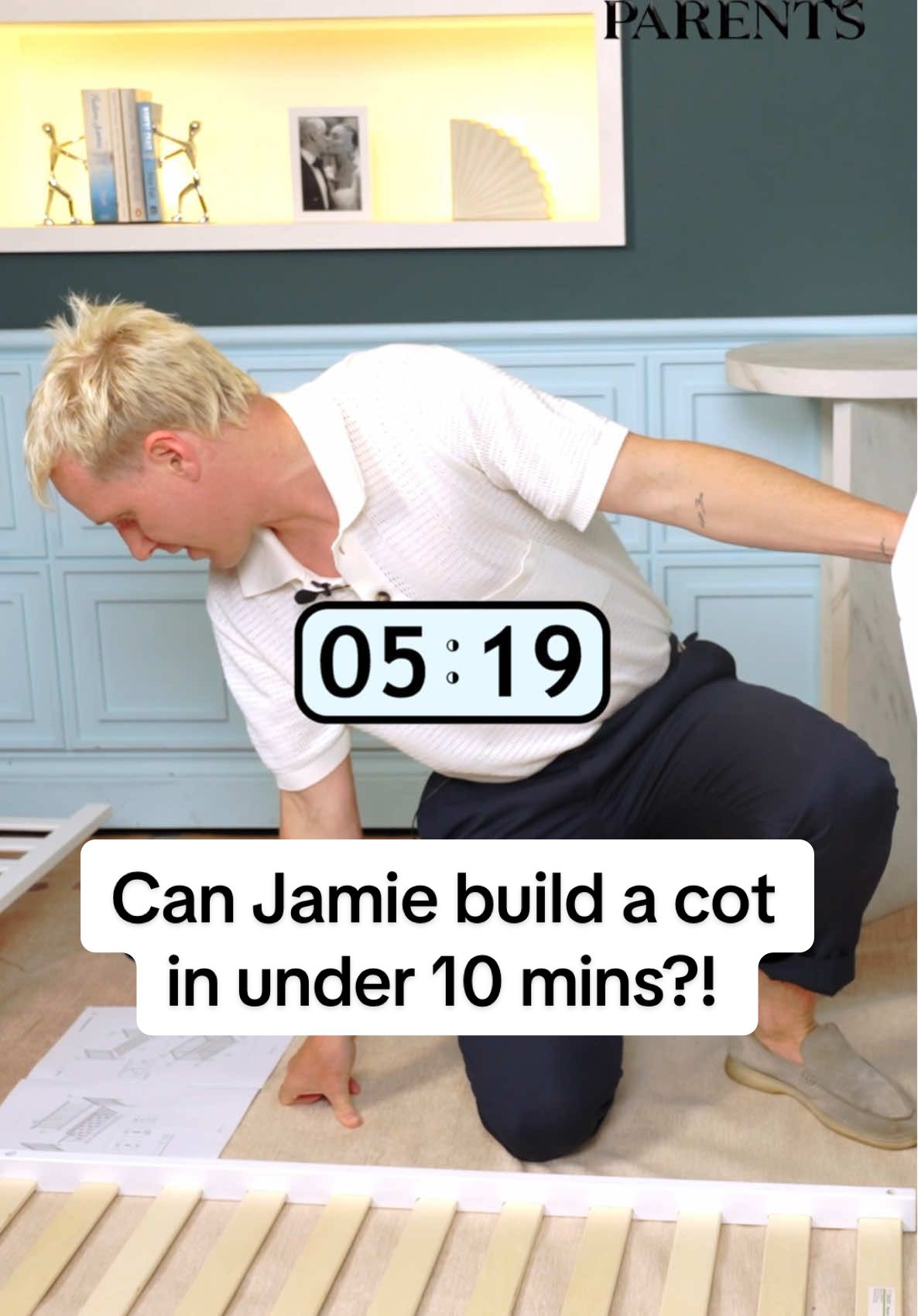 New episode out now!! Jamie’s determined to prove Sophie wrong 🙂‍↕️ #nearlyparents #newparents #jamielaing #sophiehabboo #pregnant #baby #cot #flatpack #furniture 