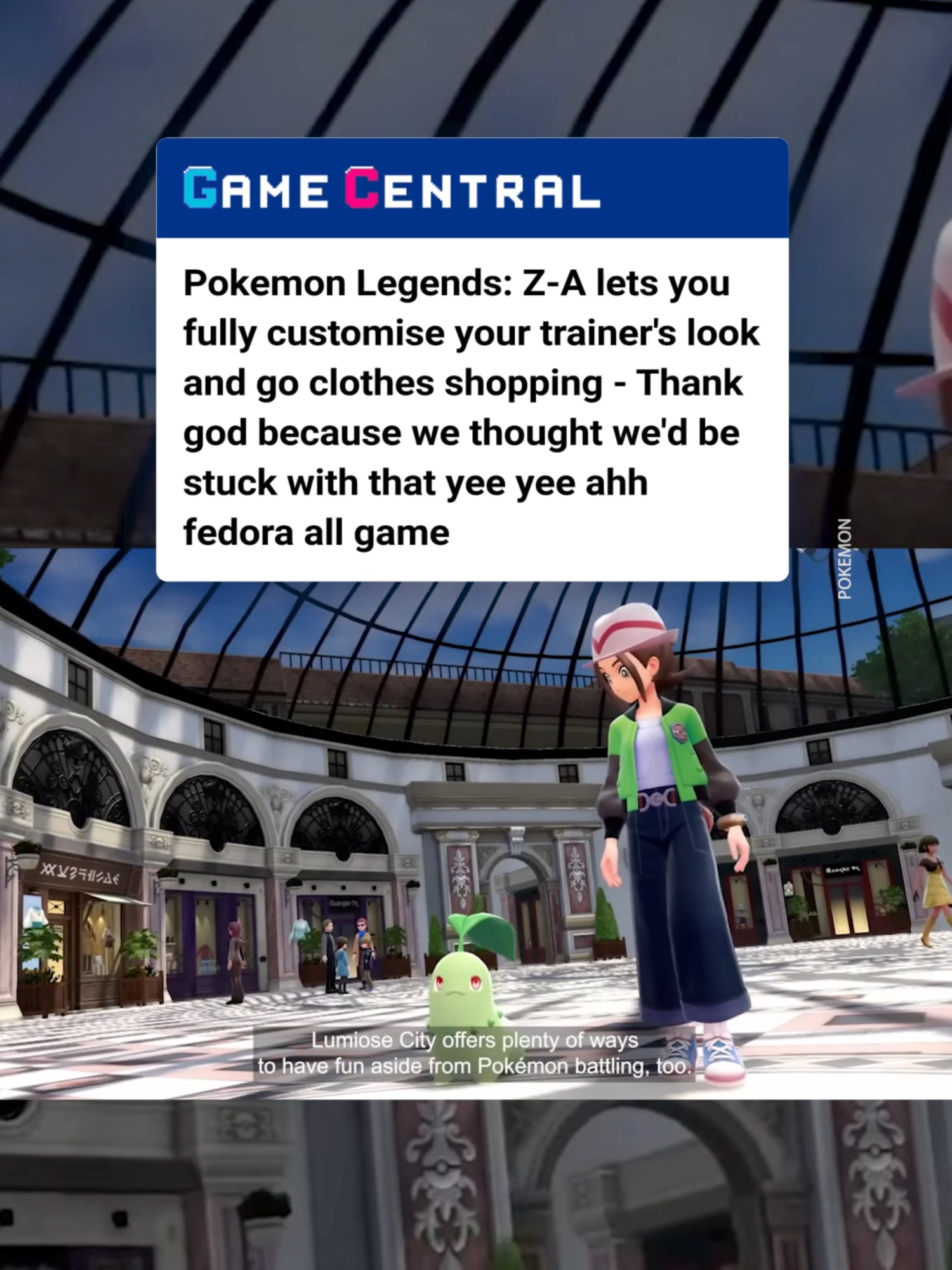 Pokemon trainers all over the world let out a collective sigh of relief that they can customise their trainer in the upcoming Pokemon Legends: Z-A, free from the shackles of the weirdest headgear you've ever seen. You've been able to customise your character in Sword & Shield, Scarlet and Violet and Pokemon X&Y - thank goodness this is a feature they've kept! #pokemon #pokemondirect #pokemonlegendsza #pokemongame #PokemonLegends #nintendo #gamefreak #pokemonnews #pokemoncompany #gamingnews #gaming #switch2