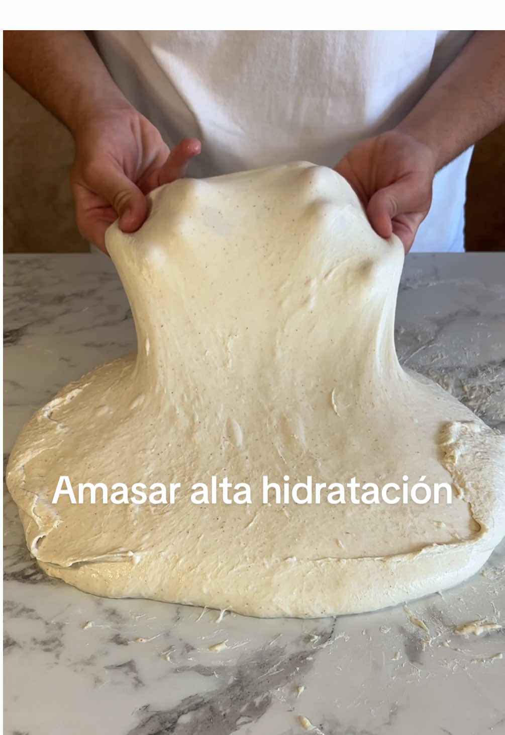 Como amasar masas de alta hidratación que se pegan mucho #pizza #paratii #pizzalover #pizzatime #fyp 