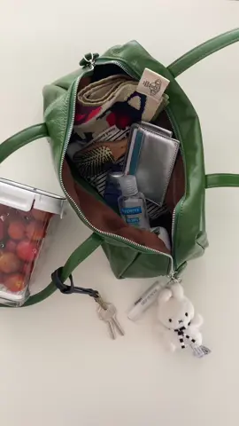 asmr) 방울토마토 싸서 출근하는 #현진인마이백 🍅 컬러감에 반해 바로 소장한 가방인데 수납력도 좋고 오늘 입었던 흰 셔츠에도 찰떡이더라고요 ? (💚) 모든 정보는 댓글에 추가해두겠습니다 ! 그럼 오늘 하루도 모두모두 고생 많으셨습니다 ! . . . #whatsinmybag #inmybag #왓츠인마이백 #인마이백 #디어엔 #whatsinmybagtoday #packwithme #가방속 #asmr #가방추천 #추천템 #미피 #miffy #미피인형 #백꾸 #가방꾸미기 