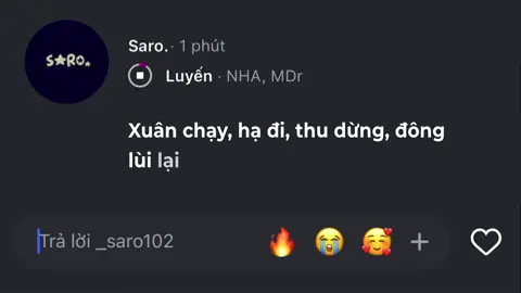 Xuân chạy, hạ đi, thu dừng, đông lùi lại #_saro102 #lyrics #nhachaymoingay #xuhuong 
