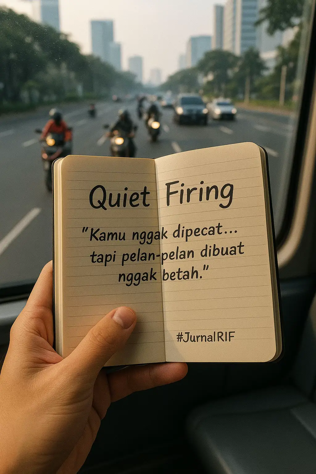 Pernah ngerasa tiba-tiba dijauhkan dari kerjaan? Mungkin kamu nggak dipecat, tapi… kamu sedang di-quiet fire. Slide sampai habis, kenali tandanya & apa yang bisa kamu lakukan. #JurnalRIF #serunyabelajar #hrlife 
