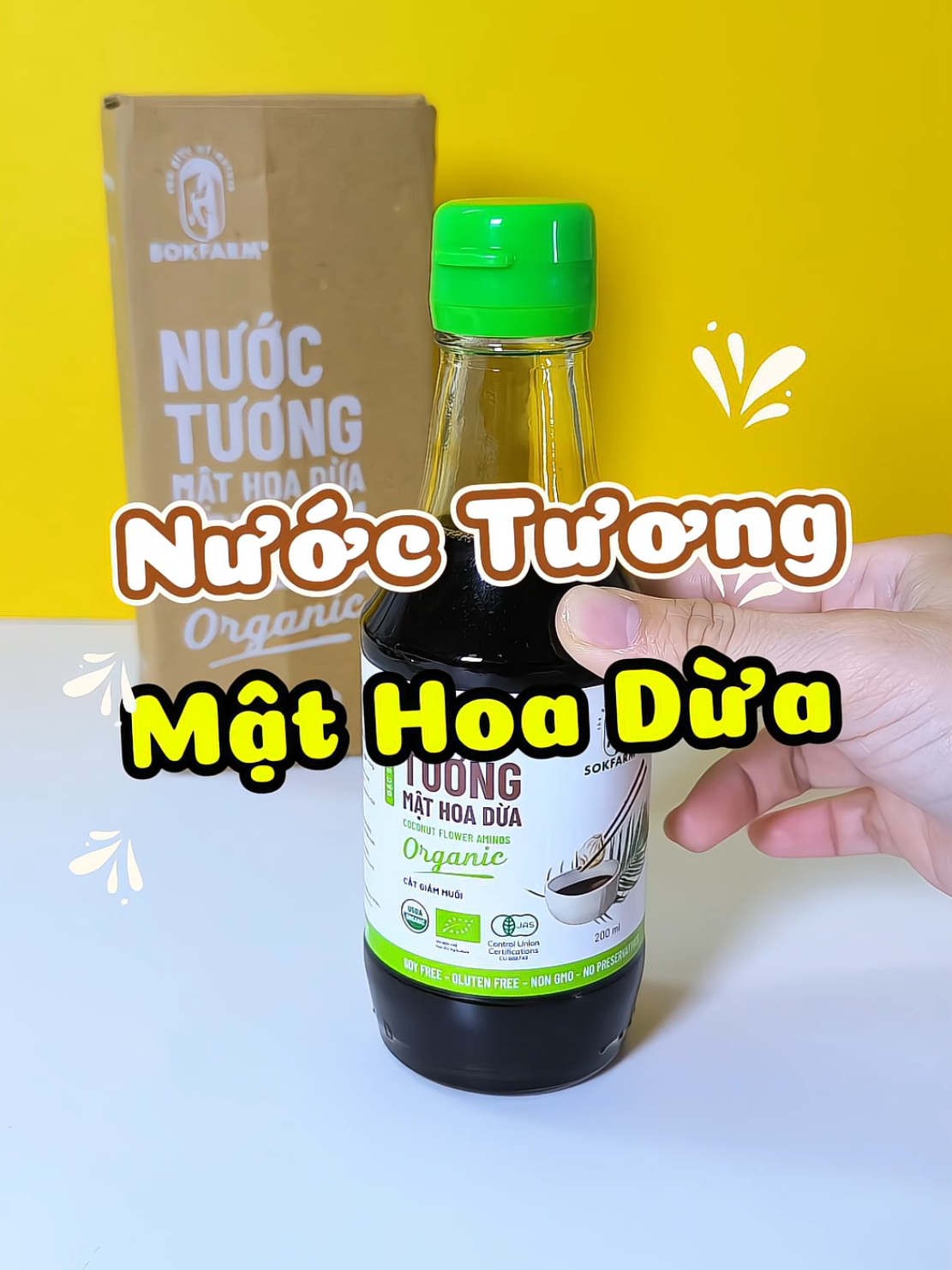 Nước tương không từ đậu nành, mà được lên men từ mật hoa dừa. Sản phẩm organic - dùng lâu dài tốt cho sức khỏe. #nuoctuong #nuoctuongmathoadua #sokfarm #xuhuong #becamreview 