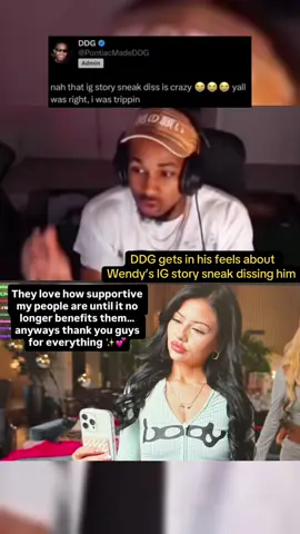 DDG in his feels about Wendy after seeing her dissing him on IG after going on stream and trying to help her get started…. @Wendy Ortiz #ddg #wendyortiz #irlstreaming 
