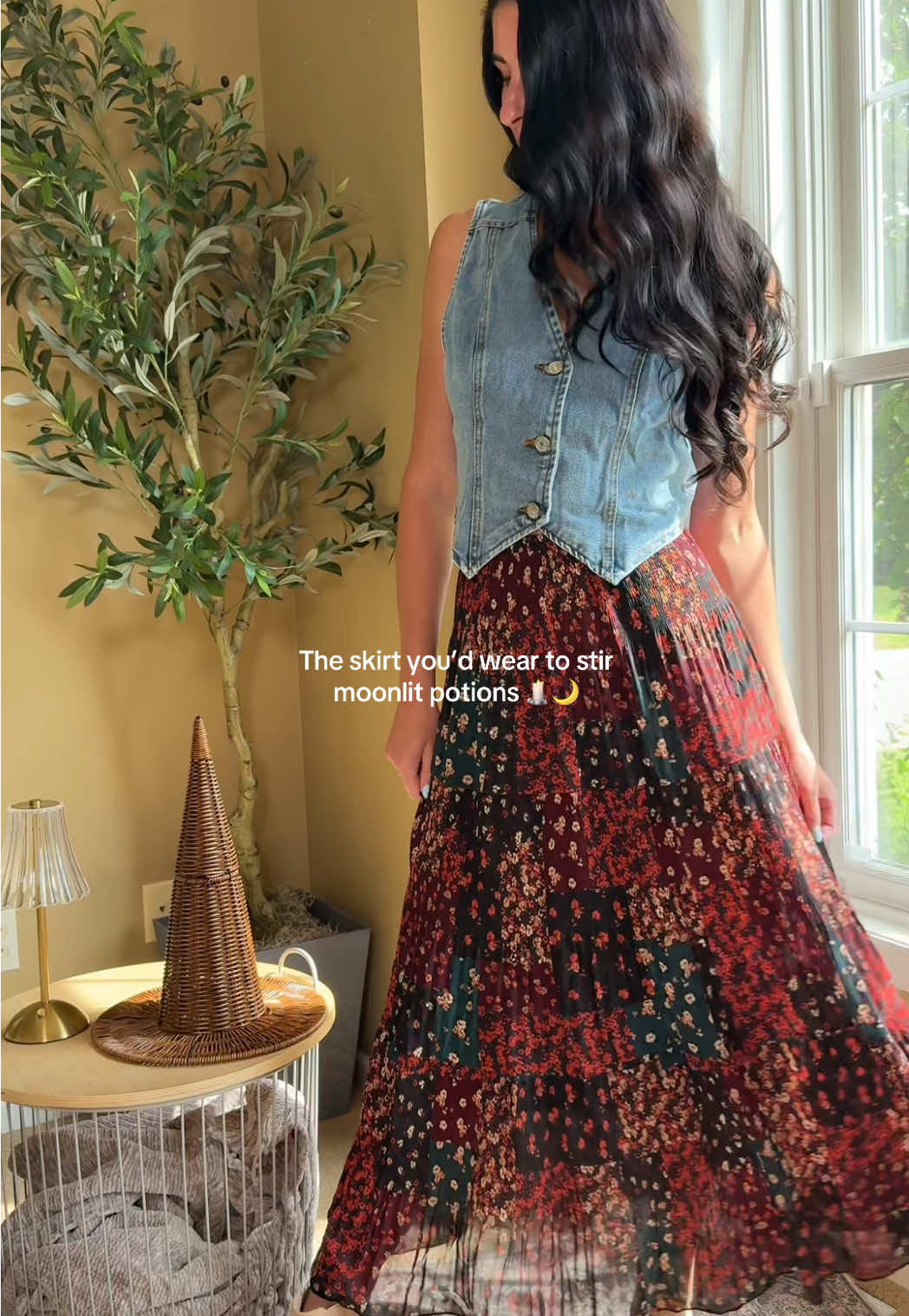Channeling my inner witchy romantic with this flowy, boho dream skirt 🍂✨  #fallskirt #Cottagecore #bohoskirt #falloutfitinspo  #PracticalMagicVibes #BohoStyle #FallFashion