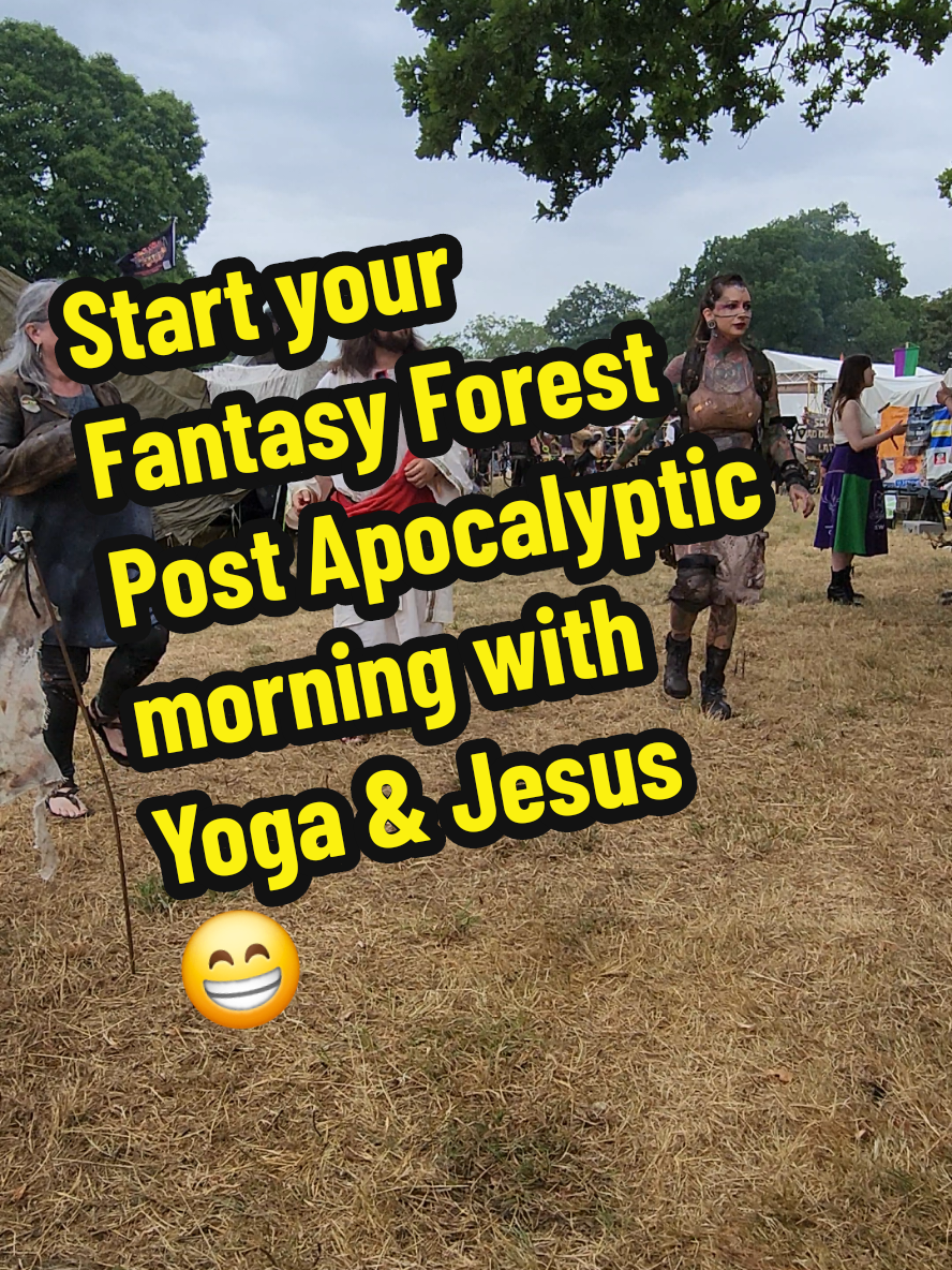 Start your @Fantasy Forest Post Apocalyptic Morning with Yoga &  @TikTok Jesus  #postapocalyptic #yoga #thewastesofficial #fantasyforest 