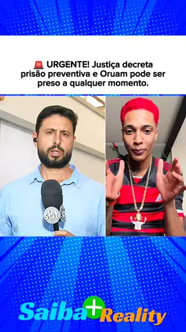 URGENTE! Oruam pode ser preso a qualquer momento. A prisão preventiva do cantor foi decretada. (Reprodução: @/sbt)