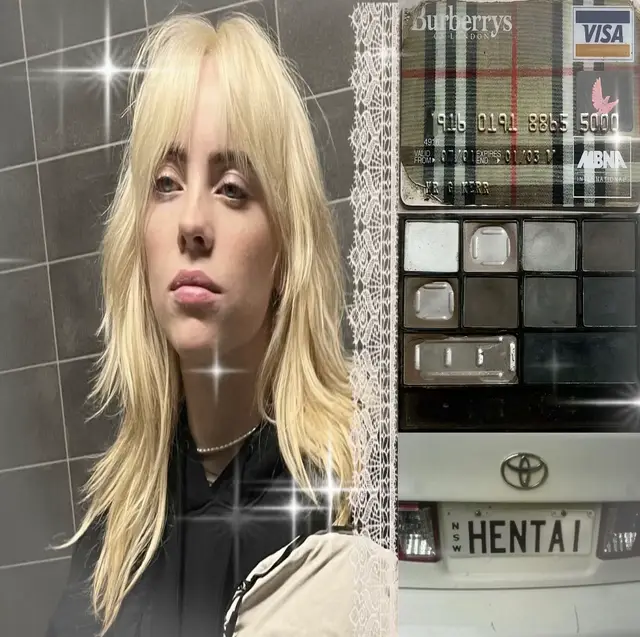 kinda boring buut someone requested so here u go!!!! blonde billie we MISS you. idk why but second picture reminds me of beige labubu😭😭  #billie #billieeilish #pfp #pfpideas #aestethic #blonde #beige 