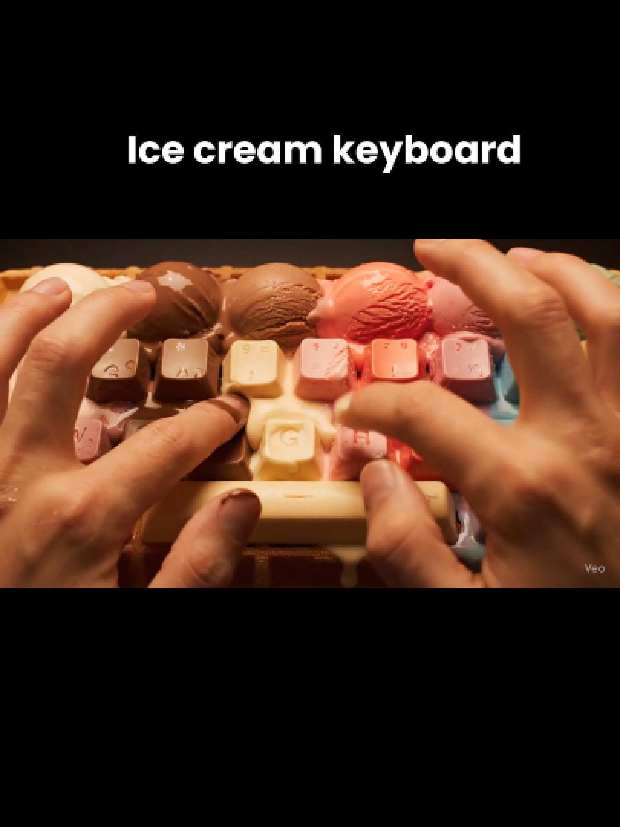 Sorry I haven’t posted in a while guys, but I’m back! ##asmr #keyboard #cheesecake #icecream #donuts #satisfyingvideos #relaxing #veo3 #ai #fyp #foruoupage