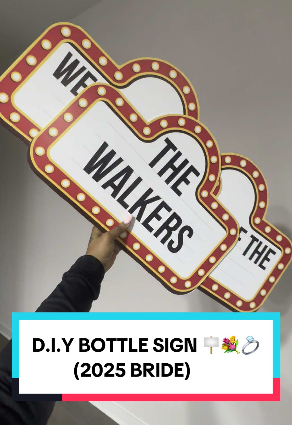 DIY Bottle Service Signs 🪧💐 #weddingtiktok #2025bride  #bridetok #diybride  #weddingdiy #countdownbegins #welcomesigndiy #bottlegirlsigns #weddinggrandentrance #grandentrance