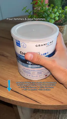 MARQUE FRANCAISE LEADER EN PHARMACIE UNE FORMULE 4-EN-1 POUR VOS CHEVEUX + 49% de croissance / + 25% d’épaisseur  + 14% de densité / -21% de casse  GRANIONS PROKERACYS Cheveux 4 en 1 - Complement Alimentaire Cheveux - Collagene Marin, Biotine, Selenium, Keratine, Zinc, Vitamine B6 - Pousse Cheveux - Collagene Soin Cheveux - Goût Grenade - 300g Convient aux hommes et aux femmes  Sans gluten , sans colorant , sans lactose , sans conservateur  Testé gratuitement  Dispo ici pour toi sur tiktok shop  