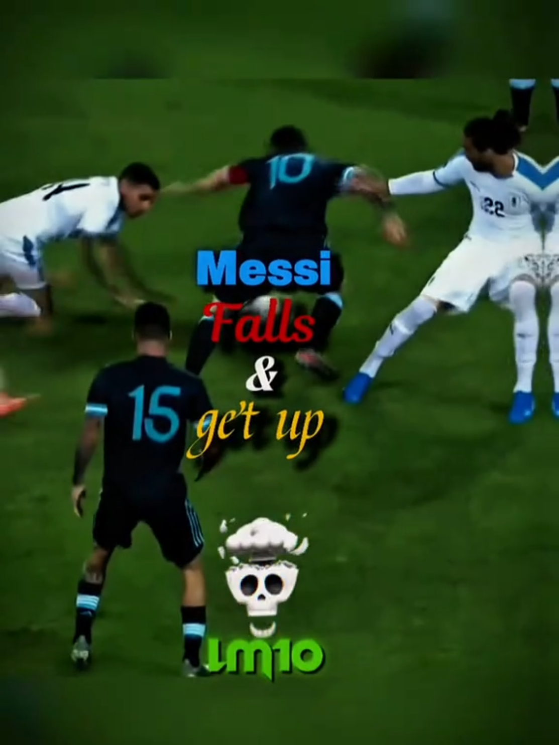 Lionel Messi the art of falling and getting up ☠️🔥  #messi #lionelmessi #goat #football #footballtiktok 