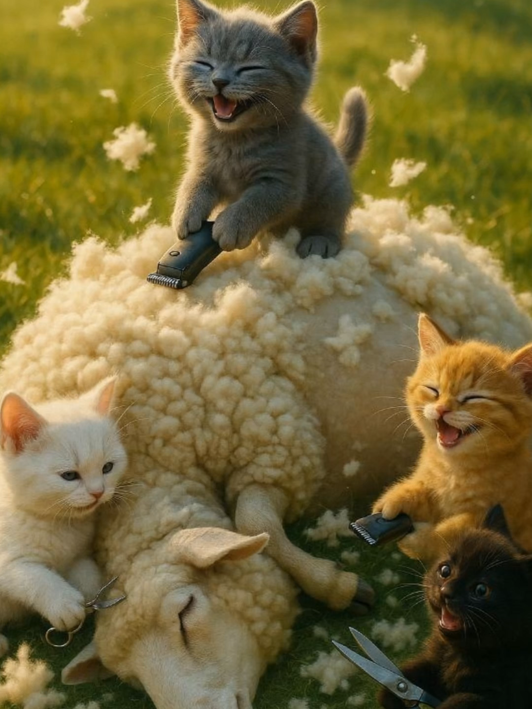 We got our wool hats! #cat #kitten #cutecats #funnycats #catvideos #catanimation #catadventures #catshorts