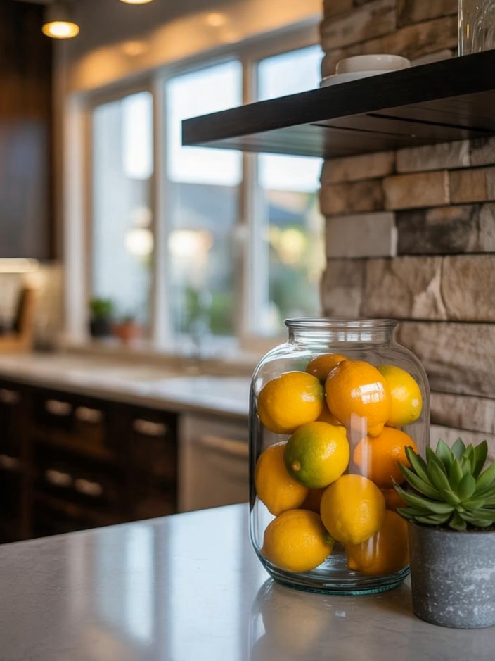 Designed for open-air living and rustic elegance, this outdoor kitchen blends natural stacked stone walls, warm wood shelving, and a handcrafted copper faucet. Pendant lighting casts a cozy glow over the stone sink and open layout, creating a dream-worthy outdoor cooking space for rustic homes and cabin-style getaways. #OutdoorKitchen #RusticDesign #StoneKitchen #faucet #BackyardInspo #CabinStyle #NaturalMaterials #EarthyInteriors #OutdoorCooking #MountainRetreat