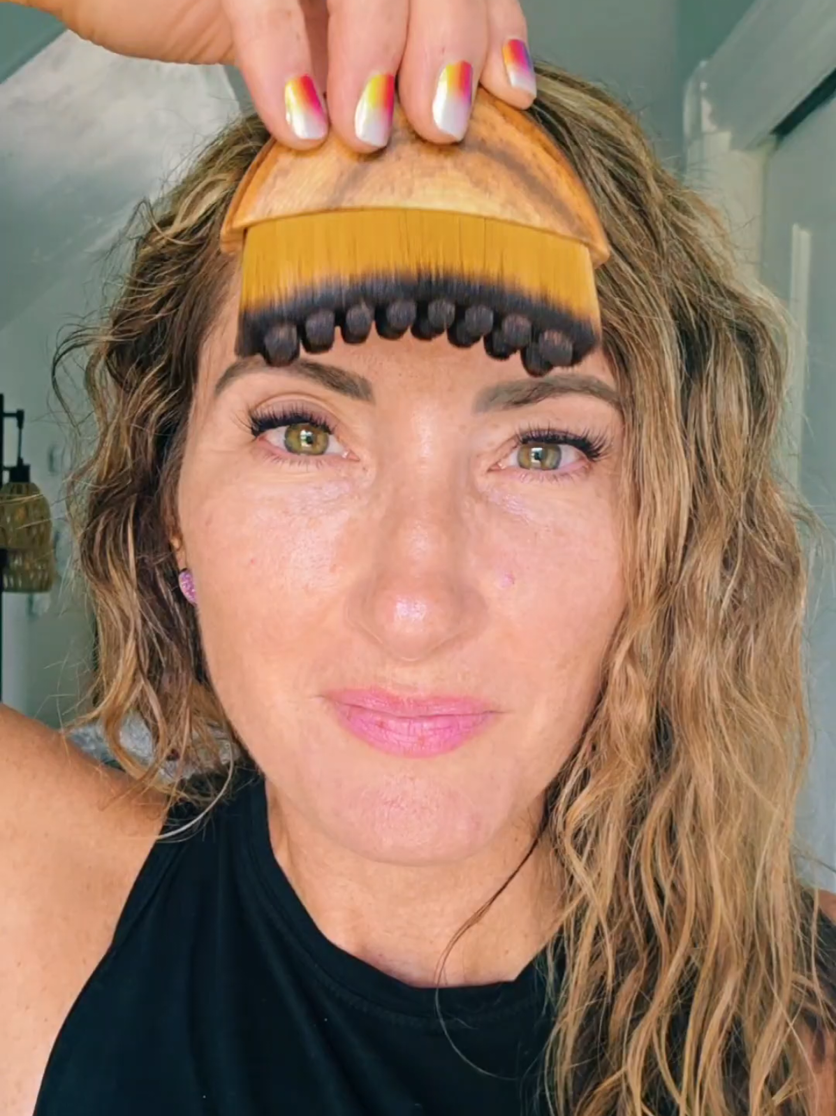 This brush feels so soft on my skin I love it for lymphatic drainage my skin has never felt so good. #drybrushing #facebrushing #lymphaticdrainage #skinhealth #massagebrush #tiktokshopcreatorpicks 