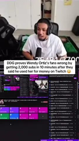 DDG proves Wendy Ortiz’s fans wrong by getting 2,000 subs in 10 minutes after they said he used her for money on Twitch 😳 #ddg #wendyortiz #evelynortiz 