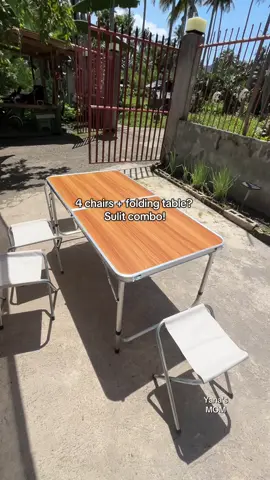 ✅ Foldable Table Set na may 4 chairs! Perfect for family meals, gatherings, o kahit maliit na space! ✔️ Space-saver ✔️ Madaling dalhin at itago ✔️ Pang-bahay o pang-negosyo ✔️ May kasama nang 4 na upuan! 💯 Sulit na sulit—durable na, portable pa! 🛒 Nasa TikTok Shop na ’to, check mo na! #foldingtable #tableset #homeessentials 