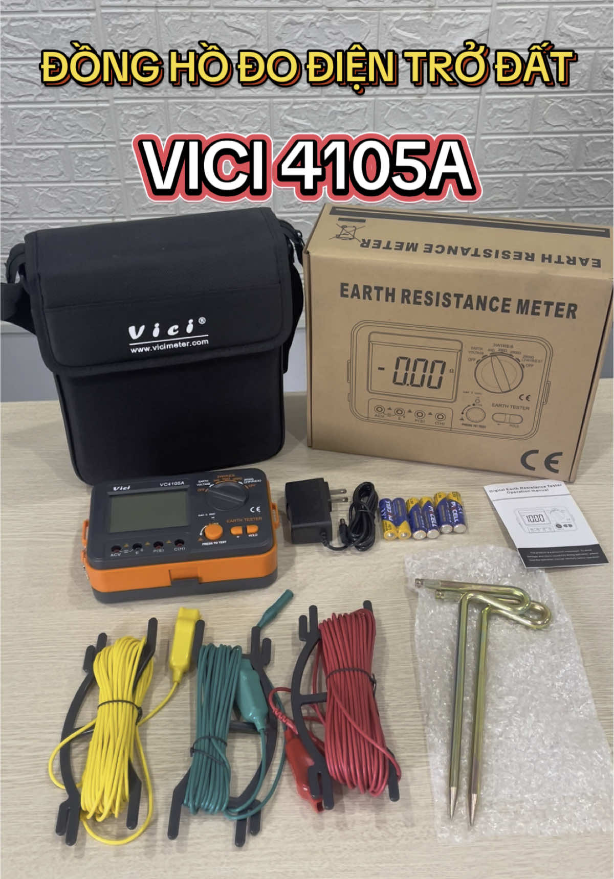 Đồng hồ đo điện trở đất VICI 4105A được sử dụng nhiều trong thi công hệ thống chống sét hiện nay #donghovici #donghododientrodat #donghododientro #chongsetvn #baitiepdia #thicongchongset #viralvideo #xuhuongtiktok 