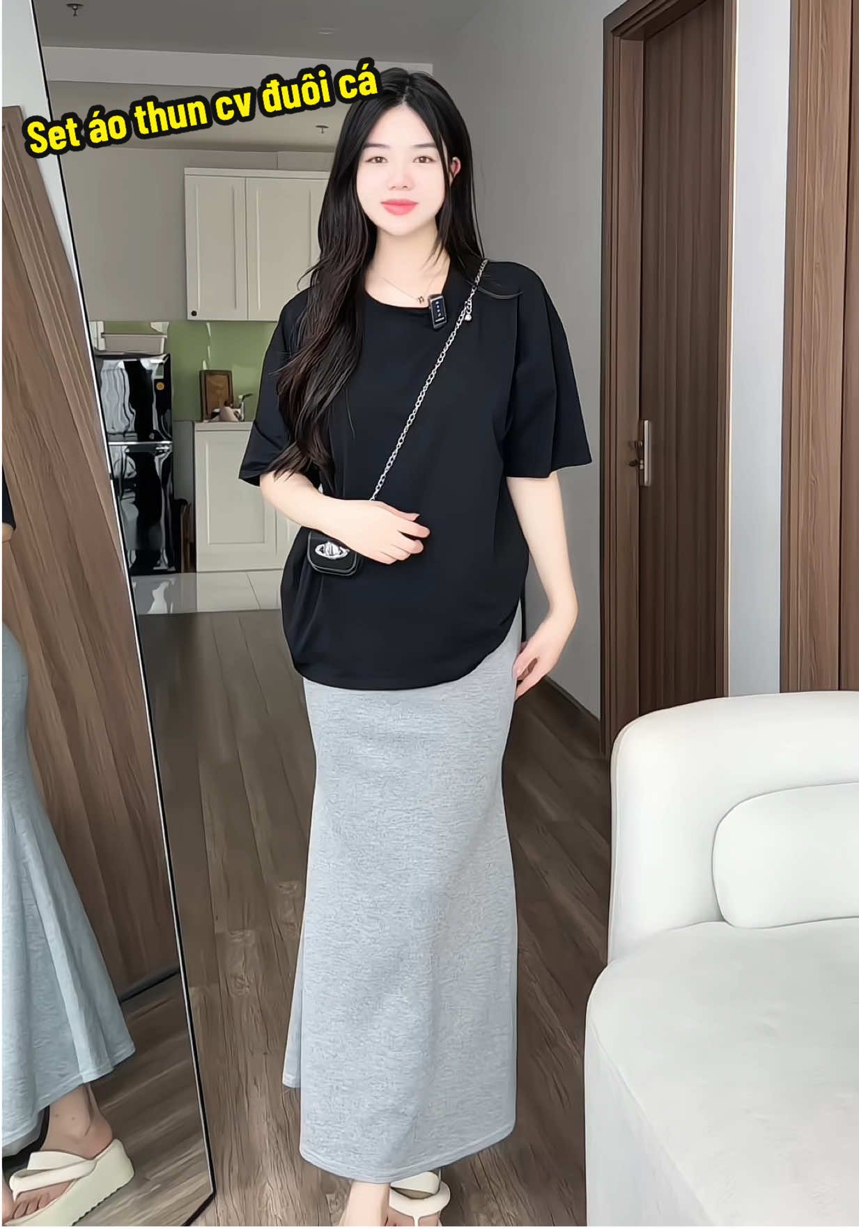 Set áo thun form rộng cv đuôi cá ôm body 😍#huynhchang00 #huynhchangreview #huynhchang 
