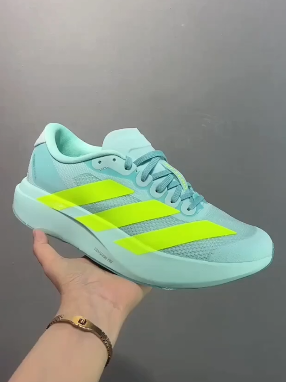 Adidas Adizero Evo SL Flash Aqua Lucid Lemon (100% Authentic) #adizero #adidas #adidasadizero #adizeroevosl #sneakerspria #sneakerswanita #fyp #foryou 
