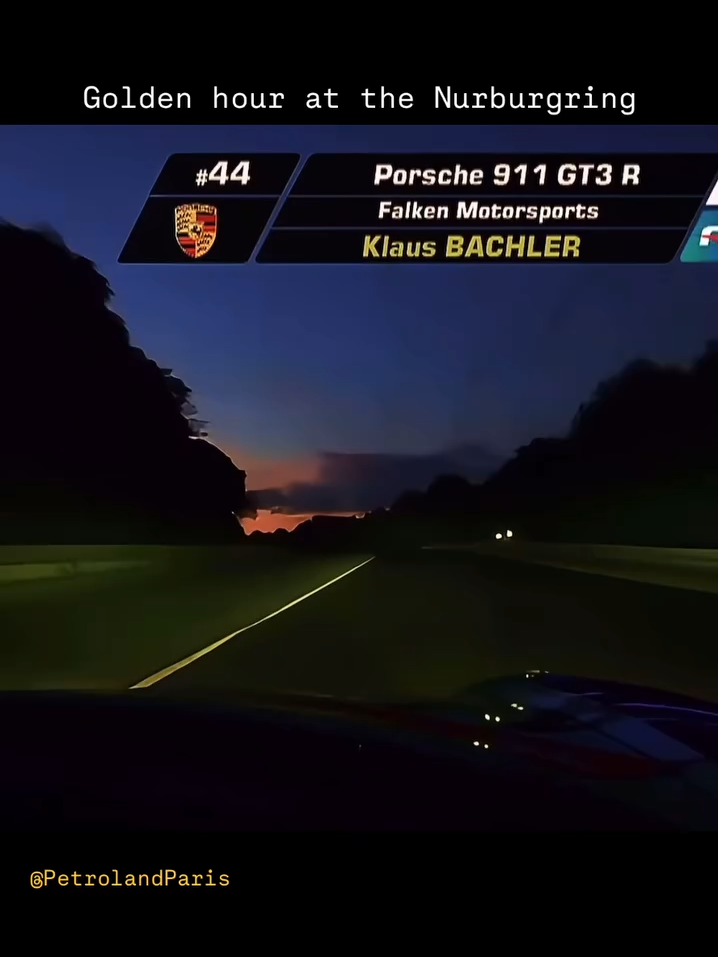Golden hour at the Green Hell. A Porsche 911 GT3 R flying through the Nürburgring as the sun sets—does it get any better than this? 🔔 follow for more 🔔 #Nürburgring #Porsche911 #gt3rs #petrolhead #wec #worldendurancechampionship #nightvibes #fyp #speed #adrenaline #carspotting #men #topspeed #boys #MentalHealth #boysbeingboys #nightlife #race #usa #canada #australia #germany