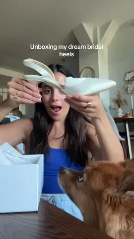 Unboxing my dream bridal heels 🤍 Cannot wait to see the finished revamped dress. It was my grandma’s wedding dress and then my mom’s and will be so special to wear the night before our wedding. 