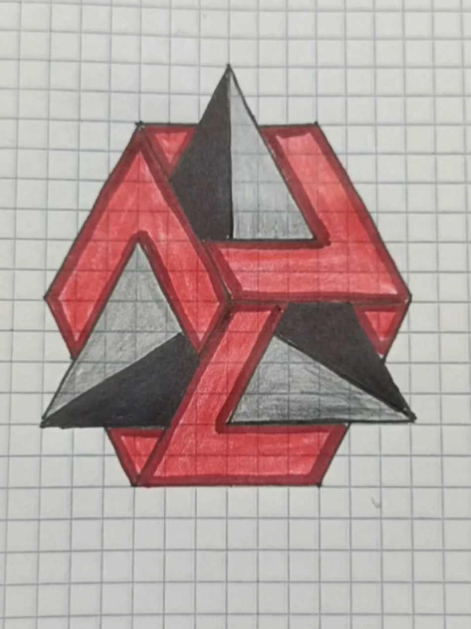 figures drawing 3D illusion easy isometric drawing #3d #drawings #artist #dibujo #bookmarkshop ##bookmarks ##paint 