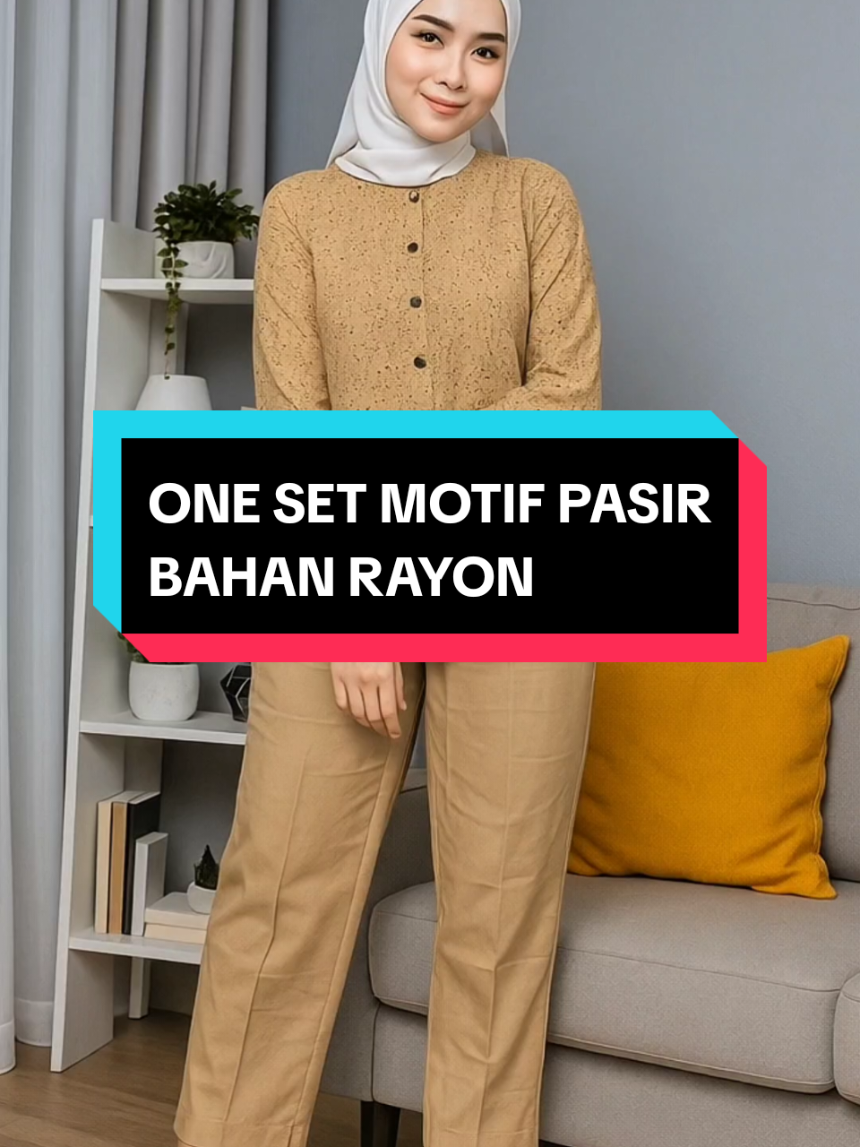 One set motif pasir bahan rayon premium harga promo bunda 🥰 