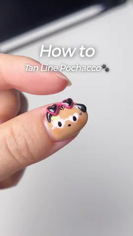 태닝자국 포챠코🐶🐾 썬그라스 잃어버려서 하나 더 만들었습니다 네...#네일 #nails #pochacco #sanrio #tutorial 