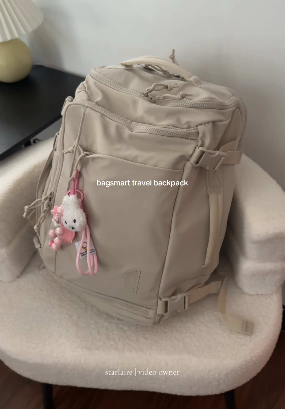 spacious bag and aesthetic color 🤎 #bagsmart #bagsmarttravelbackpack #travelbackpack #travelbag #spaciousbag #backpack #travel #bag 
