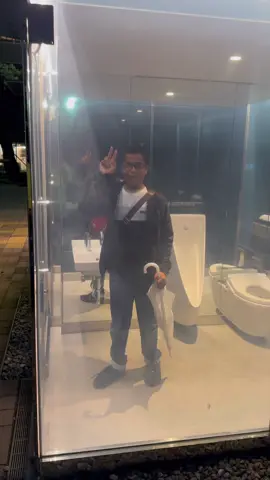 Transparent toilet in Shibuya Tokyo #toilet #transperenttoilet #restroom 