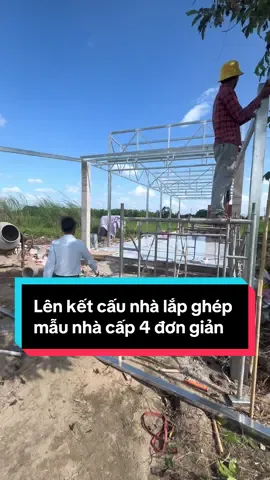 Lên kết cấu nhà lắp ghép mẫu nhà cấp 4 đơn giản #nhalapghephuyhung03 #thicongpanel #nhatienche #nhapanel #ecohuyhung #nhatienchepanel 