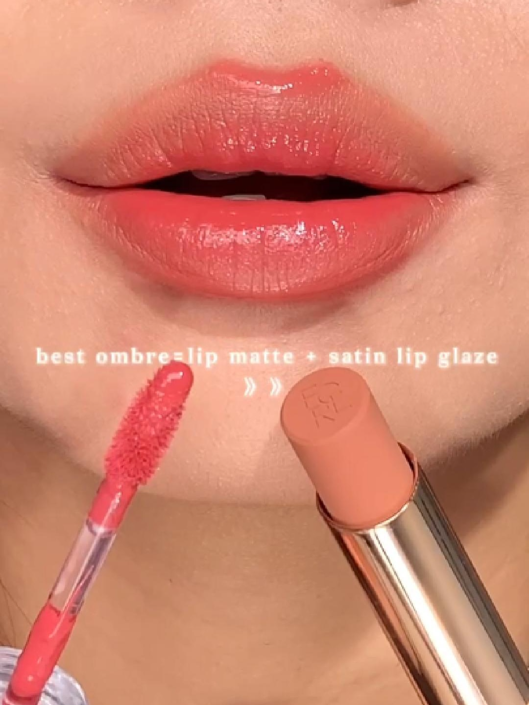 Ombre lips anti gagal? Matte + satin solusinya! #focallure #focallurebeauty #focallurebeautyshow #liptints #lipglaze #transferproof #lipmakeup #ombrelips