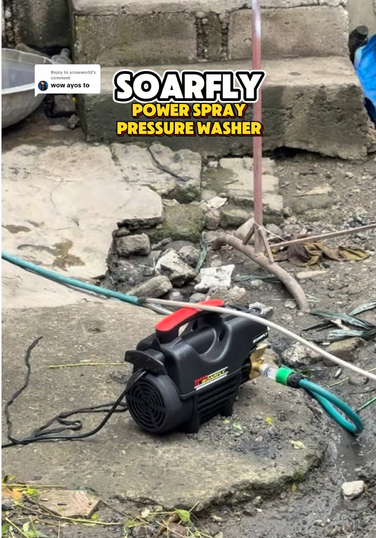 Replying to @snowworld super ayos tapaga to ang lakas #pressurewasher #powerspray #soarfly #waterjet #spray