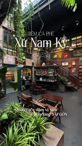 Tiệm cafe mới toanh ở Sài Gòn mang đậm phong cách xưa🤎☕️ #cafe #saigon #reviewcafe #dichoimoingay 