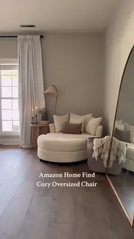 Amazon Chair find! This oversized chair was perfect for the corner of our bedroom. It’s so cozy, it comes in multiple colors, and it has storage in the ottoman! It adds such a cozy vibe!  The lamp is also from Amazon!!😍 #amazonhome #cozyhome #furniturefinds #amazonfurniture #affordablefurniture #accentchair #amazonmusthaves #amazonhomefinds #homefinds #founditonamazon 